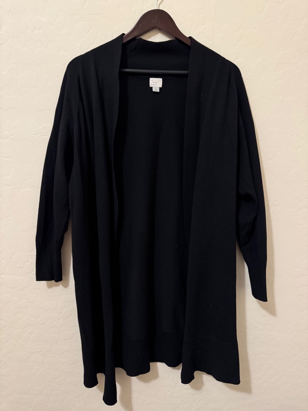 a new day Black Open-Front Longline Cardigan